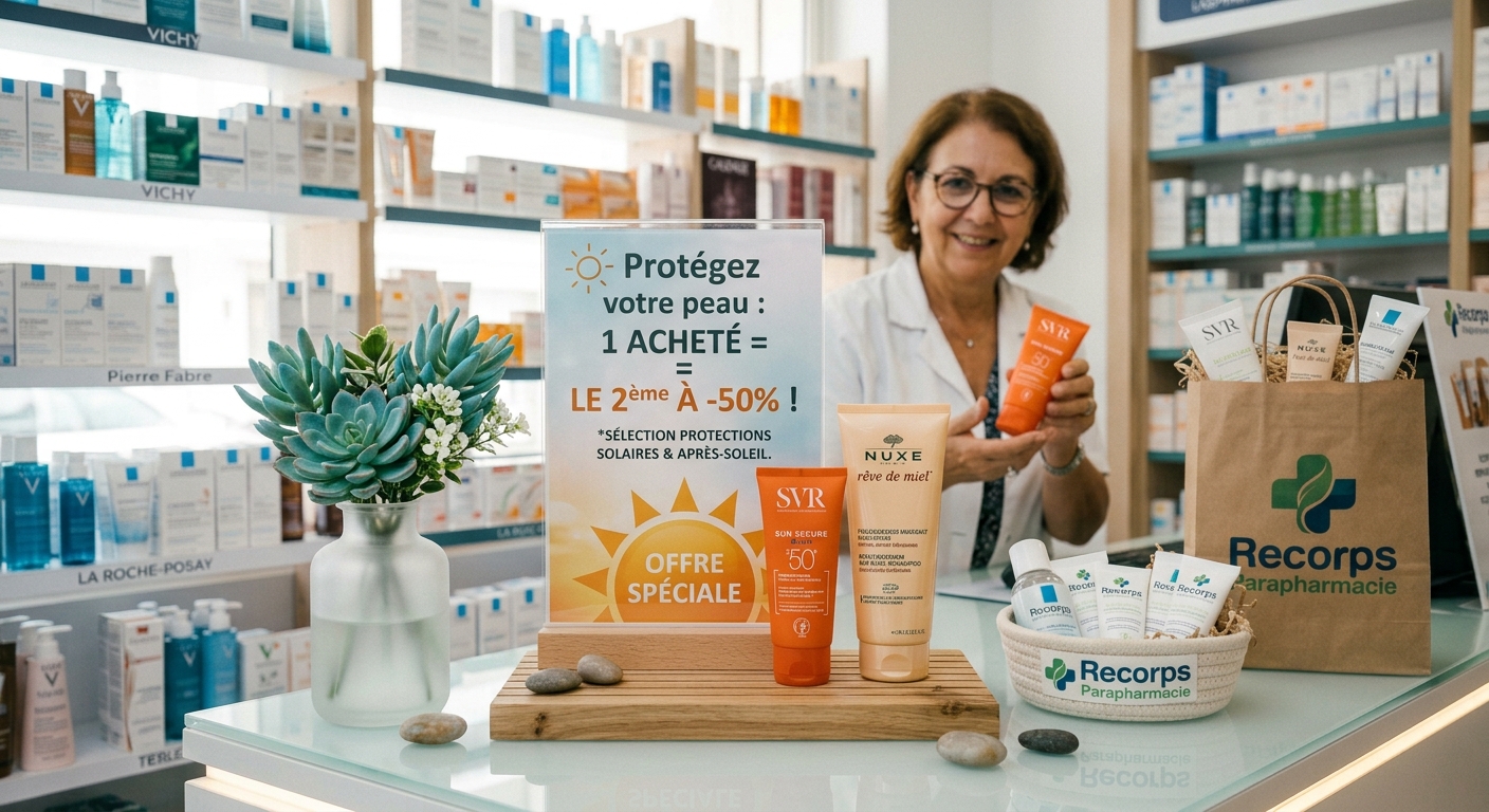 ☀️ Protégez votre peau : 1 acheté = le 2ème à -50% !